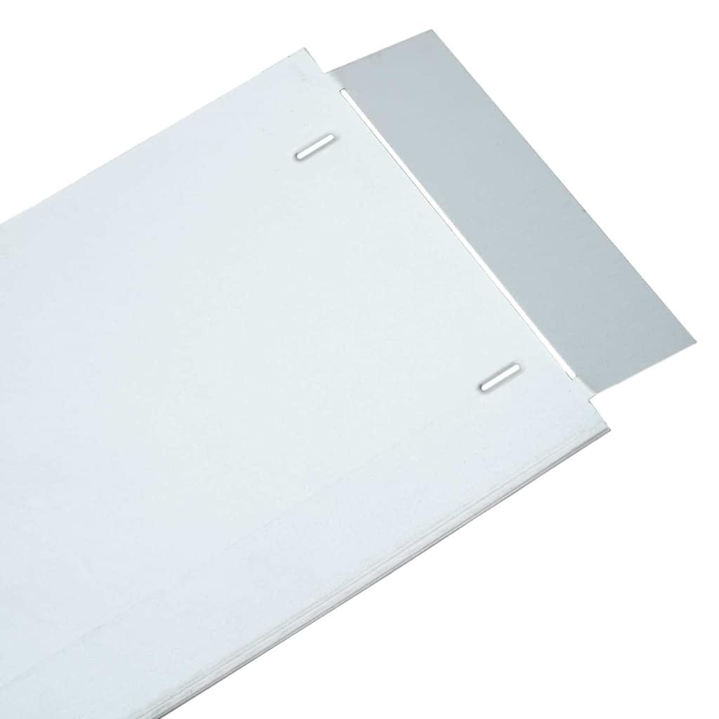 Lot de 10 bordures de pelouse argentées en acier galvanisé - 100 x 25 x 0,07 cm - Bordure de jardin en métal pour parterres et chemins