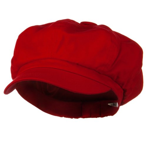 Big Size Cotton Newsboy Hat - Red Osfm #TOP17