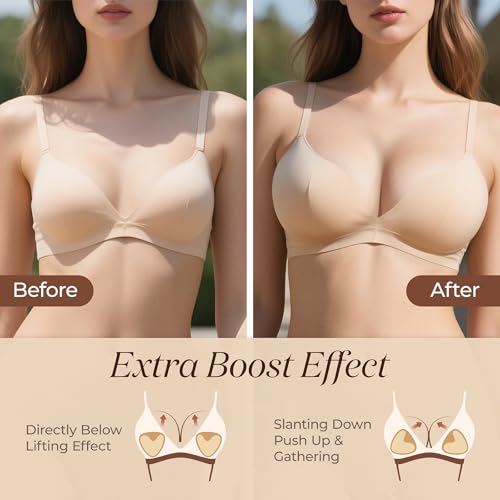 Push up Sticky Bra Pads Inserts, Double Sided Invisible Lift Adhesive Boob Breast Inserts, Women Stick on Bra2