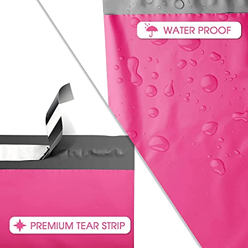 Image of Metronic Poly Mailers 12x15.5 500 Pack Pink, Midium Size Shipping Bags Strong Adhesive Mailing Bags, Waterproof and Tear-Proof Shipping Envelopes for Clothing, Small Business, Postal Bags