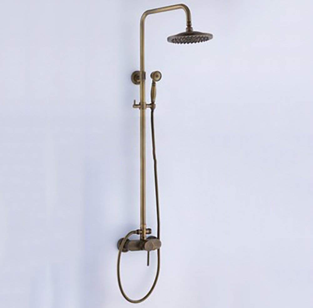 Ensemble de douche à effet pluie avec mitigeur de douche mural 8 pouces laiton