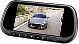 Voyager VOM74MM Rearview Mirror Monitor, 7inch TFT LCD Display w/ Highly-reflective Glass Surface Serving as When Back-Up Camera is not Active, 3 Inputs, Built-In Speaker Black (Renewed)