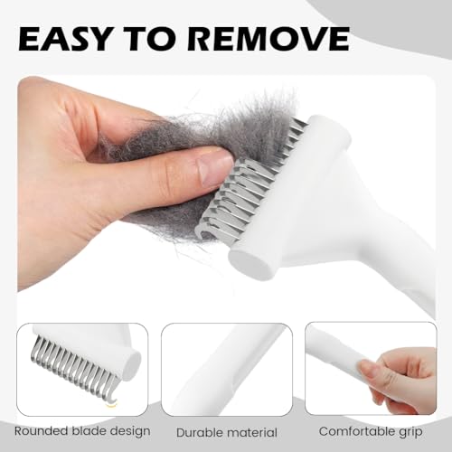 Image of Cat Brush, Pet Hair Removal Tool, Lightweight Deshedding Dog Brush,Cat Brushes for Indoor Cats,Dematting Comb for Dogs Cats,Remove Loose Hair,Pet Grooming Undercoat Rake(White)