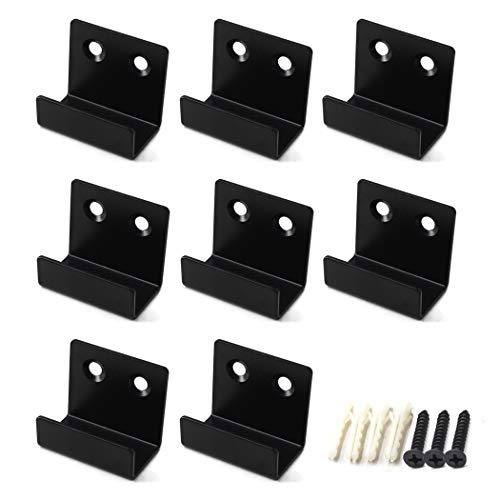 Leliafleury 4 Soportes De Pared De Acero Inoxidable Para Azulejos De Cerámica, Ganchos Planos En J, Soportes Negros Para Colgar Cuadros Para El Hogar