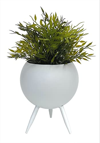 Dandibo - Blumenhocker Metall mit Topf Weiß 23 cm Blumenständer 96259 m Blumensäule Modern Pflanzenständer Pflanzenhocker