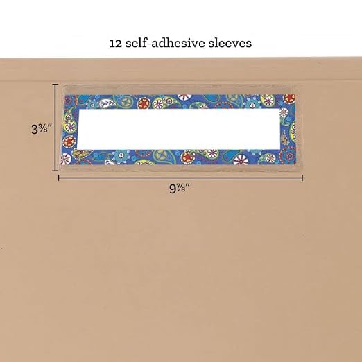 Really Good Stuff Name Plate Self-Adhesive Vinyl Sleeves - Set of 12 - Bulk School Supplies for Students, Classroom Essentials, Teacher Must Haves