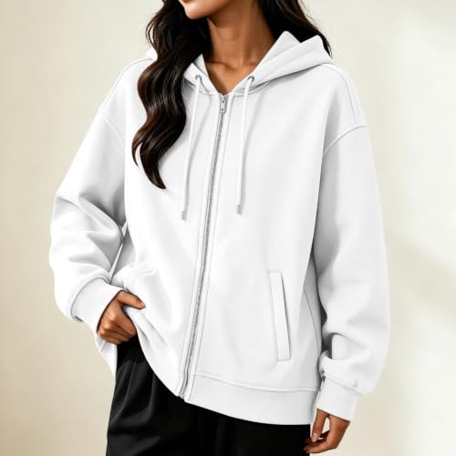 Mkdisnta Zip Up Hoodie Women 2026 Oversized Sweatshirts Jackets - image 2