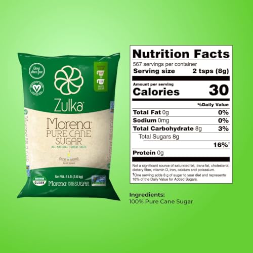 Zulka Morena Pure Cane Sugar - 4 LB (Pack of 1)