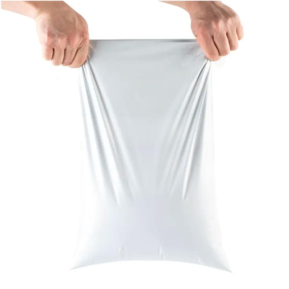 YIJIA | 100 Bolsas 35x45CM Polietileno Blancas para Envíos, Sobres de Correo, Bolsas de Plástico de Envío Autoadhesivas