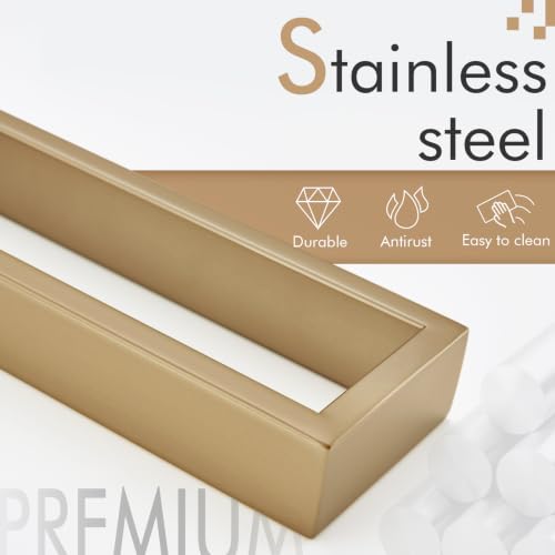 Image of KOKOSIRI Bathroom Towel Bars 32-Inch Bath Towel Hanger Holder Kitchen Rack Champagne Bronze Stainless Steel Wall Mount, 1 Pack B4008CPG-L32