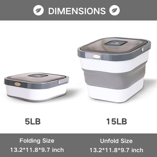 EassyHoo Dog Food Storage Container, 13lb Airtight Pet Food Container for Pets, Foldable Food Storage Bin for Cat Food… - Image 5
