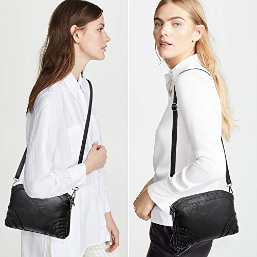 Crossbody Bag for Women Small Leather Phone Purse Wallet Shoulder Bag Trendy Ladies Wristlet Clutch (Black b) - Thumbnail 7