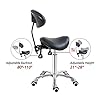 Antlu Saddle Stool Chair with Back Support, Ergonomic Esthetician Stool Chair for Salon Tattoo Spa Medical Dentist Clinic (with Adjustable Backrest, Black) #3