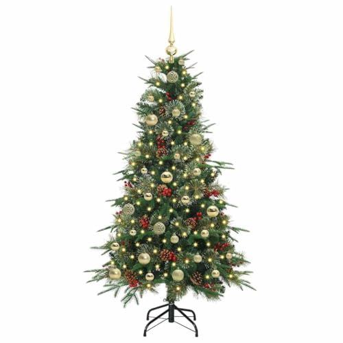 Árbol de Navidad verde de 150 cm con ramas tupidas y luces LED 3
