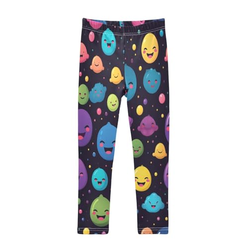 Toddler Girls Leggings Printed Yoga Pants Leggings Smiling Face One for Kids