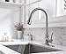 Kitchen Faucet-Single Handle Stainless Steel Kitchen Sink Faucet with Pull Down Sprayer Solid Brass Faucets for Kitchen Sinks (Brushed Nickel Moone )