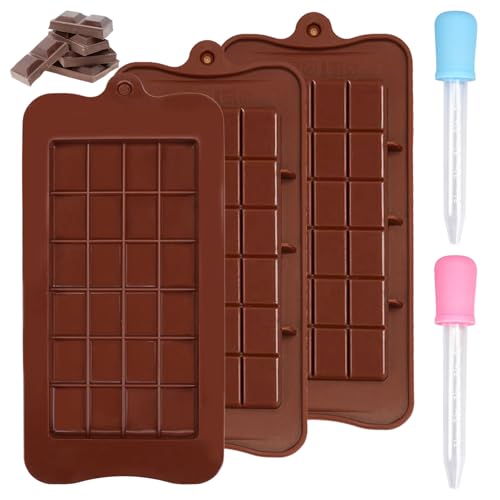 Moule Silicone en Mini et Réutilisable - Usage Facile avec Compte-Gouttes pour Chocolat Noir et Lait
