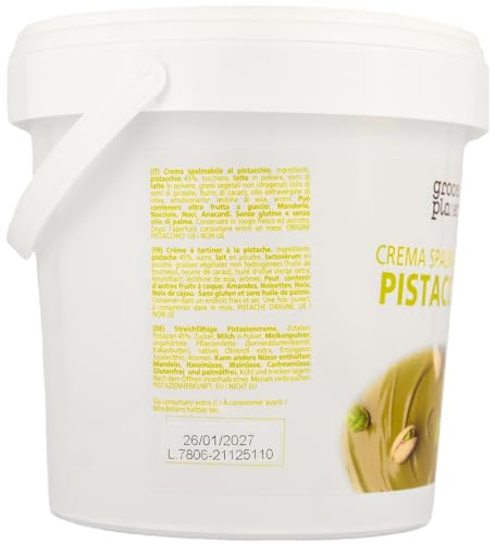 Grocer Planet - Süße Pistaziencreme (1Kg) | Mit 45% Pistazien aus Sizilien | Italienische Gourmetküche | Geeignet für Frühstück und Desserts