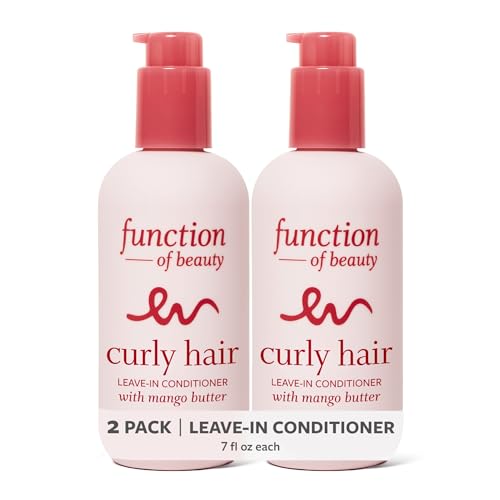 Image of Function of Beauty Curly Leave In Hair Conditioner - Anti-Frizz, 2-Pack | Curl Enchancing & Moisturizing Leave In Conditioner Treatment for Natural Curls & Bounce - Dry & Dull Hair Care Products