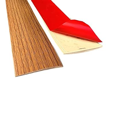 Self Adhesive Flat Floor Transition Strip, PVC Laminate Floor Strip Carpet Transition Strip Floor Threshold Divider Strips, Flooring Edge Trim (5CM/6.56FT, Yellow Oak, 1)