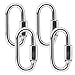 4 Pezzi M6 Moschettoni Moschettone Arrampicata 304 Acciaio Inox Quick Link in Acciaio Inossidabile Moschettone a Vite Rapido Catena Connettori Heavy Duty D Forma di Blocco Clip Arrampicata Gancio