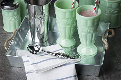 Tablecraft Coca-Cola Jadeite Malt Cup 16 oz, Set of 2, Green by Tablecraft - Image 4