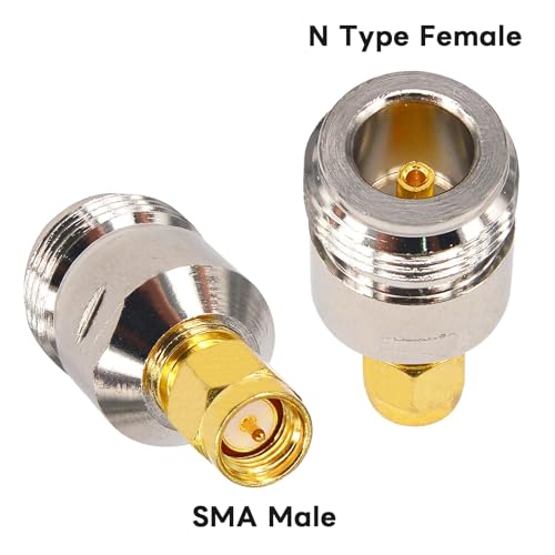 Adaptador coaxial N hembra a SMA macho, pack de 2 miniatura 2