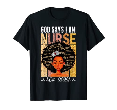 I'm A Black Nurse Est. 2022 Laurea Nursing Queens Girls Maglietta