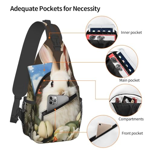Bolso Pequeño Tipo Sling para Senderismo Unisex Negro miniatura 4