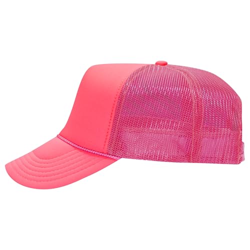 Image of OTTO Polyester Foam Front 5 Panel High Crown Mesh Back Trucker Hats in 97, Bulk, Wholesale