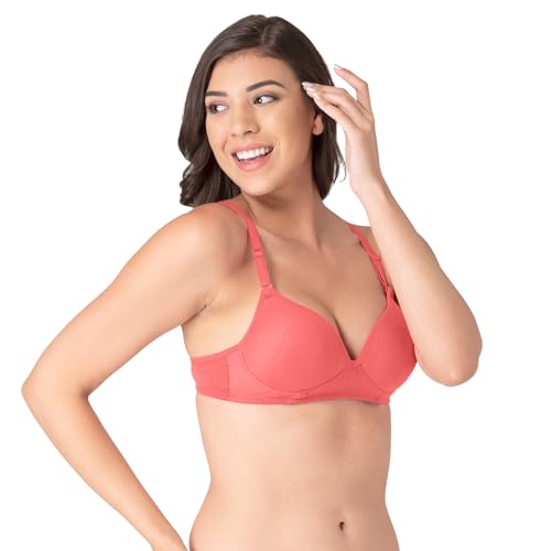 Image of Komli - Heavily Padded Push-Up Bra - Cotton Rich - Balconette - 3 /4th Coverage, Seamless, Wireless, Multiway Straps - T-Shirt Bra