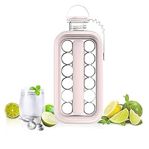 Ice Cube Trays 2 in 1 Portable Ice Ball Maker Kettle With 17 Grids Flat Body Lid Cooling Ice Pop/Cube Molds For Hockey…
