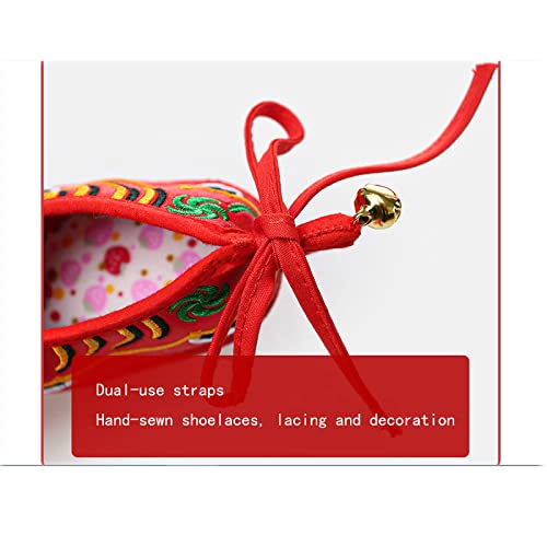 Tiger Style Shoes Mary Jane Shoes for 0-6 Month Chinese Style Handmade Baby Toddler Shoes Celebration Full Month4