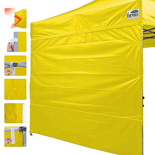Image of Eurmax USA 10x10 Pop Up Canopy SunWall-UV Protection for Tents,Blocks Sunlight&Wind,Water Resistant Side Wall Only,Easy Hook & Loop Installation,Fit for 10FT Straight Leg Shelters&Gazebo,Yellow