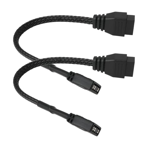 ECSiNG 2 adaptadores de ventilador estándar ARGB de 3 pines 5 V a RGB de 4 pines, cable de 16,5 cm, compatible con NZXT AER RGB y 2 ventiladores RGB, compatible con ventiladores NZXT F120 RGB CORE