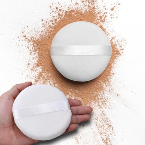 4 Stück Runde Puderquaste, Runde Lose Puderquaste, Körperquaste, Make-Up-Quaste, Wiederverwendbare Puderquaste, Geeignet Für Flüssigkeit, Creme Und Puder.