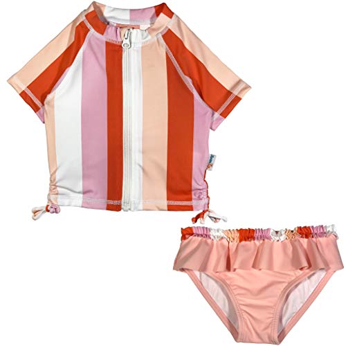 Image of SwimZip Baby Rash Guard Set - Girl Short Sleeve 2 Piece Swimsuit with SPF