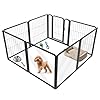 FXW Acrylic & Metal Unleashed Indoor Dog Playpen – Stress-Free and Safe Play, Heavy Duty 24 Inch 4 Acrylic Panels + 4 Wire Panels Dog Pen for Puppy and Small Dogs, Black│Patented