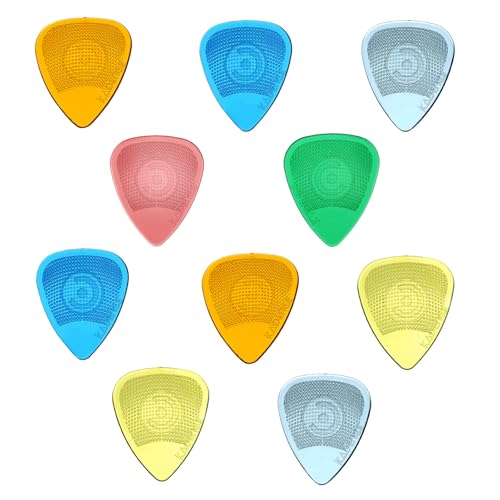 Image of Kadence 10 Guitar Picks with Hostile Grip in 0.48, 0.58, 0.71, 0.77, 0.88 and 0.99mm with Mix Colors, Anti slip, Stronger, Guitar Plectrums (Mix Colors and Various Thickness)