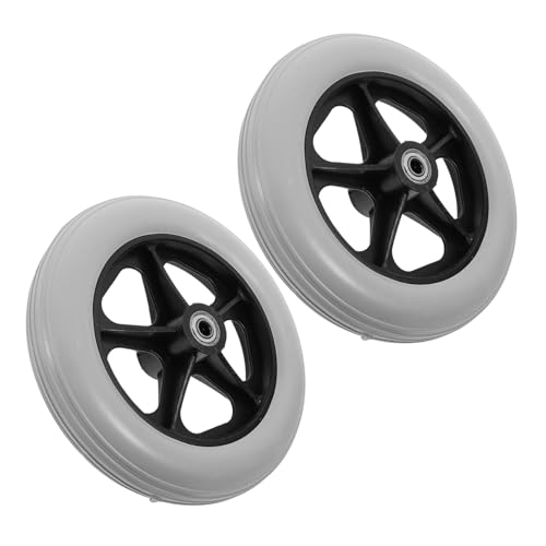 HAPINARY 2pcs Plastic Wheels for Walkers for Seniors Drive Wheelchairs Parts Wheelchair Front Wheel Grey Wheelchair Wheel