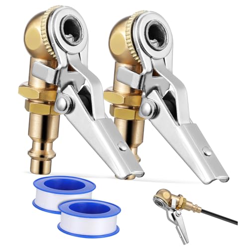 Anneome Locking Tire Inflator Chuck Set 2 Pcs Air Chuck for Tires Secure Grip and Air Compressor Attachments
