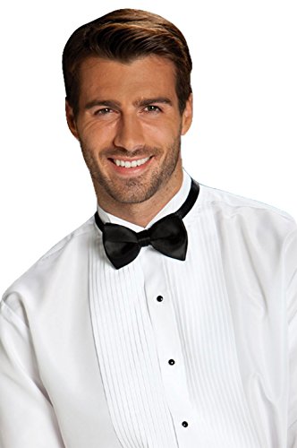 Men's Tuxedo Shirt 100% Cotton 1/4" Pleat Wing Collar, 19 (36/37) White2