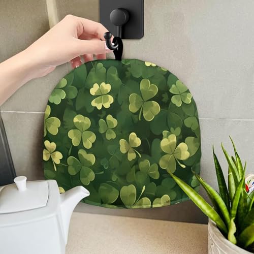 Image of Lucky Shamrock Tea Cozy for Teapot Insulated Spider Tea Cozies Covers Soft & Washable Green Teapot Insulation Cover Small Breakfast Warmer