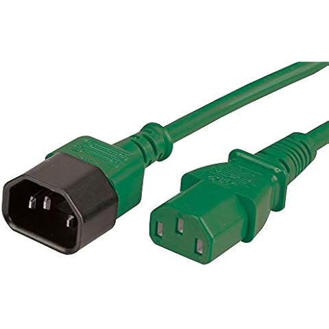 Ex-Pro 2m IEC C14 to IEC C13 Power Lead Extension Cable - Green Cover