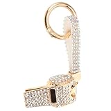SUPVOX Silbato Pequeño Portátil de Aleación Incrustaciones de Gemas de Imitación, Llavero Ab para Mochila y Bolso, Diseño Ligero para Actividades Deportivas y Cotidianas