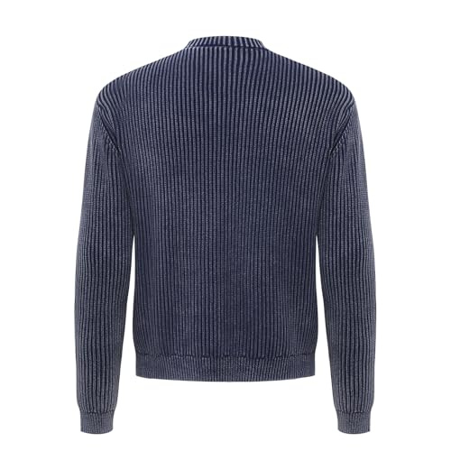 Mens Sweater Crewneck Cable Knit Pullover Sweater Casual Twist Textured Sweaters2