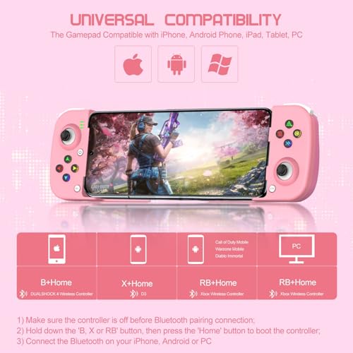 Joso Bluetooth Controller For Iphone, Android, Direct Play, Low Latency, Phone Controller Gamepad Joystick For Galaxy S23 S22 S21 20 Ultra, Iphone 14 13 12 11 Pro Max, Cod Mobile thumb #1