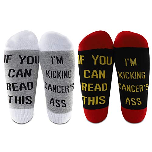 Chaussettes drôles de combat contre le cancer en coton doux Medium confort