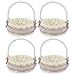 Cabilock 4 Stücke Mini Rattan Korb Blumenkorb mit Henkel Geflochtener Korb Streukorb Hochzeitskorb Blumenkinder Körbchen Picknickkorb Geschenkkorb für Zuhause Wohnzimmer Landhausstil Dekor