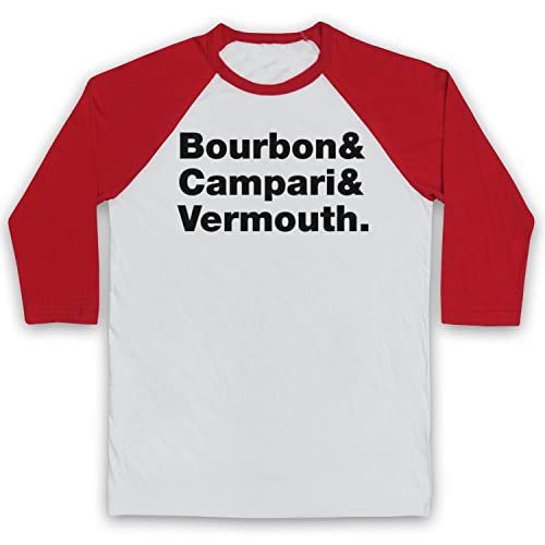T-Shirt de Base-Ball Bourbon Boulavadier à Manches 3/4 Style Rétro pour Passionnés de Cocktails